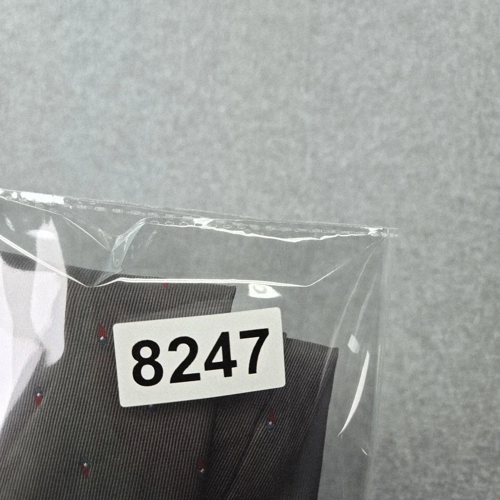 Christian Dior Tie Mens One Size Gray Skinny‎ Geometric Embroidered Silk